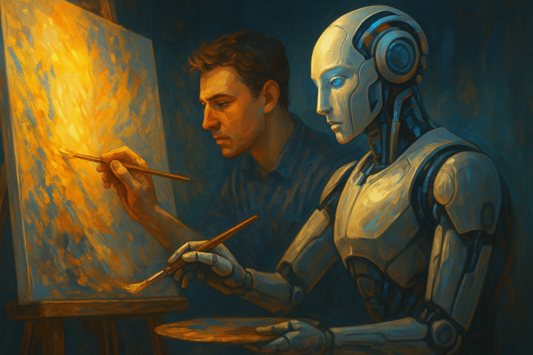 un artiste qui créée en coopération avec l'ia